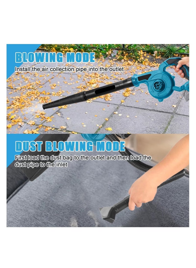 YelaJoy 800W Cordless Leaf Blower, 1900 R/min，Handheld Electric Leaf Blowers 2-in-1 Lightweight Mini Cordless Leaf Vacuum with Brushless Motor (5 Batteries) - Image 3