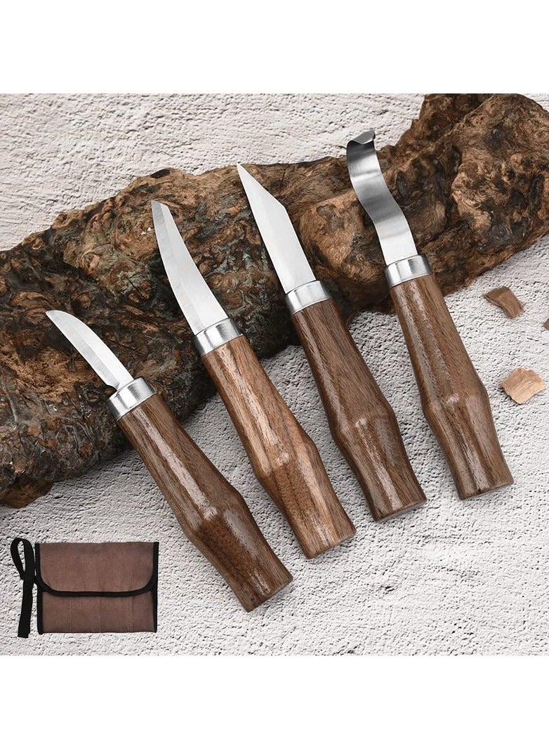 SYOSI Wood Carving Tools Set for Wood Carving, 7 in 1 Whittling Knives Craft Wood Carving Tools Wood Carving Starter Kit Artisan Wood Carving Tools Detailed Whittling Knife Set for Adult, Kids and Beginners  - Image 5