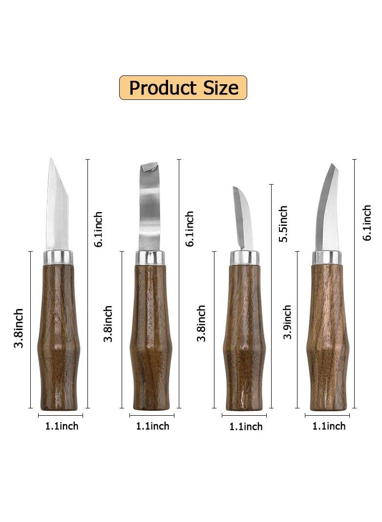 SYOSI Wood Carving Tools Set for Wood Carving, 7 in 1 Whittling Knives Craft Wood Carving Tools Wood Carving Starter Kit Artisan Wood Carving Tools Detailed Whittling Knife Set for Adult, Kids and Beginners  - Image 2