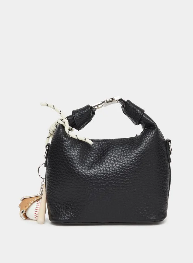 Styli Charm Drop Handbag with Zip Closure