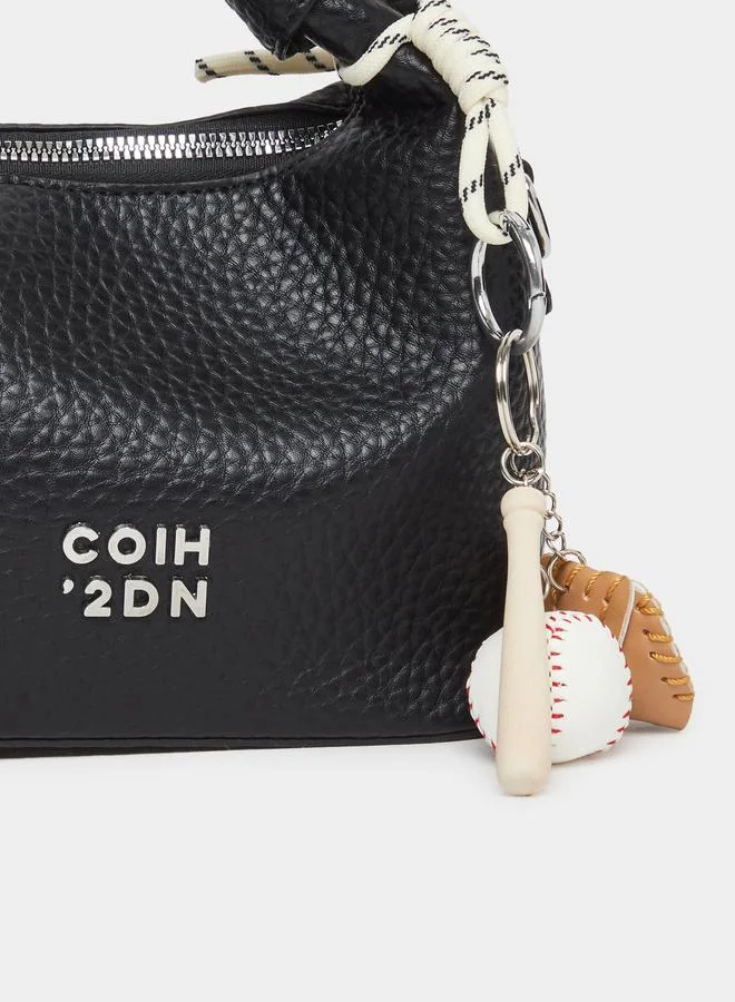 Styli Charm Drop Handbag with Zip Closure