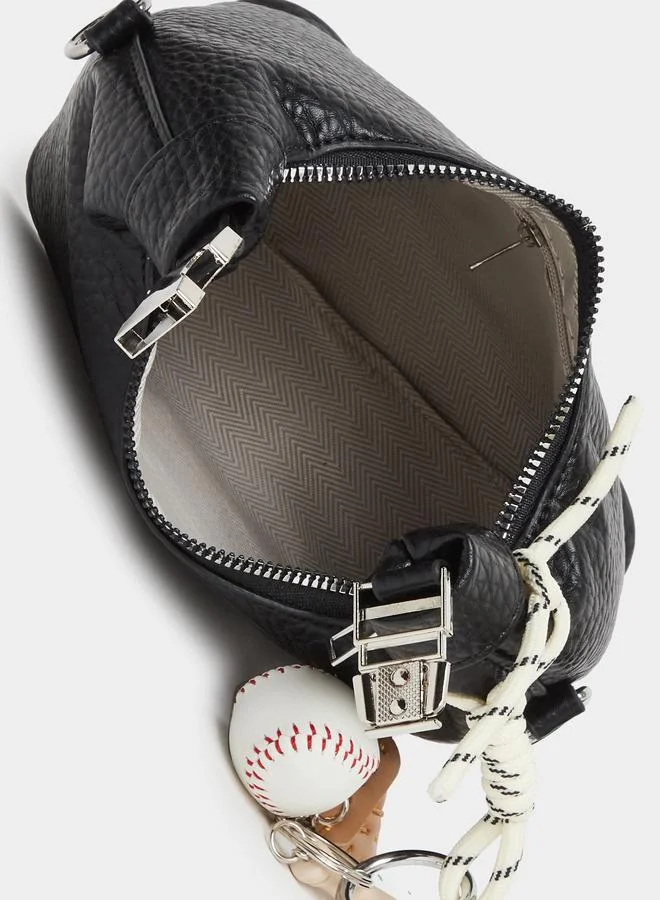 Styli Charm Drop Handbag with Zip Closure