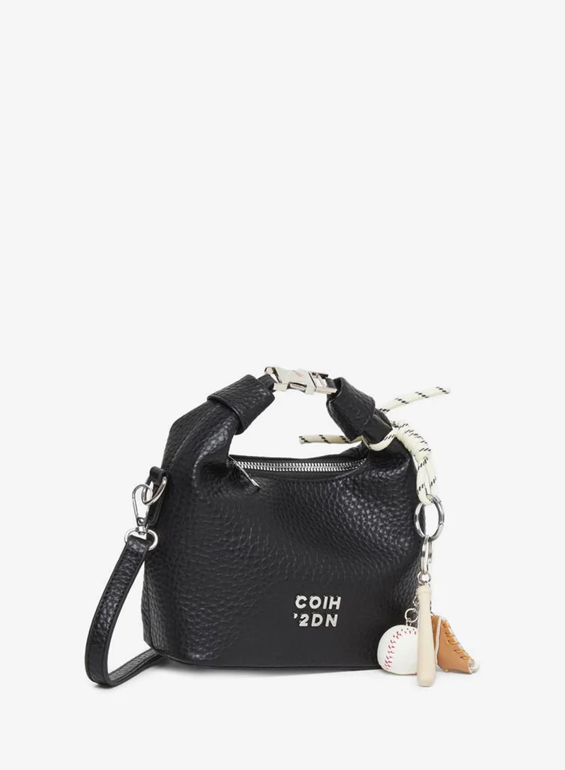 Styli Charm Drop Handbag with Zip Closure