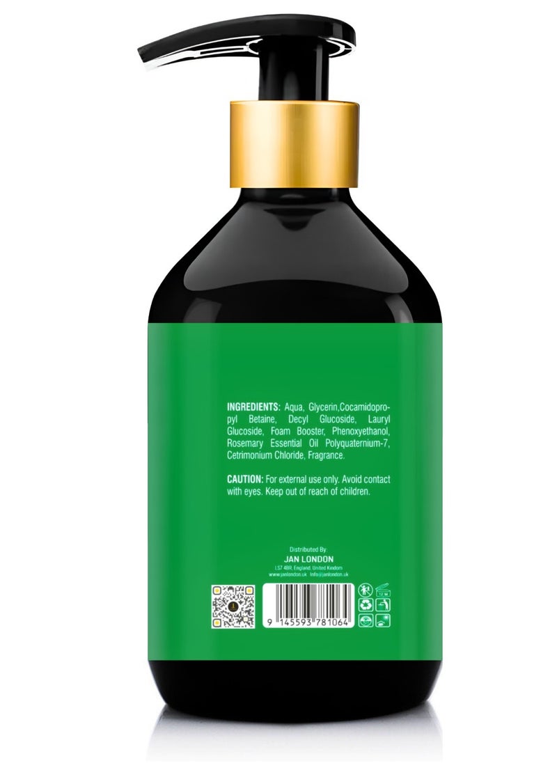 JAN LONDON Rosemary & Mint Volumizing & Strengthening Shampoo - 500ml | pH-Balanced, Sulfate-Free, Paraben-Free, Silicone-Free | Infused with Natural Rosemary Extract for Fuller, Healthier Hair  - Image 3