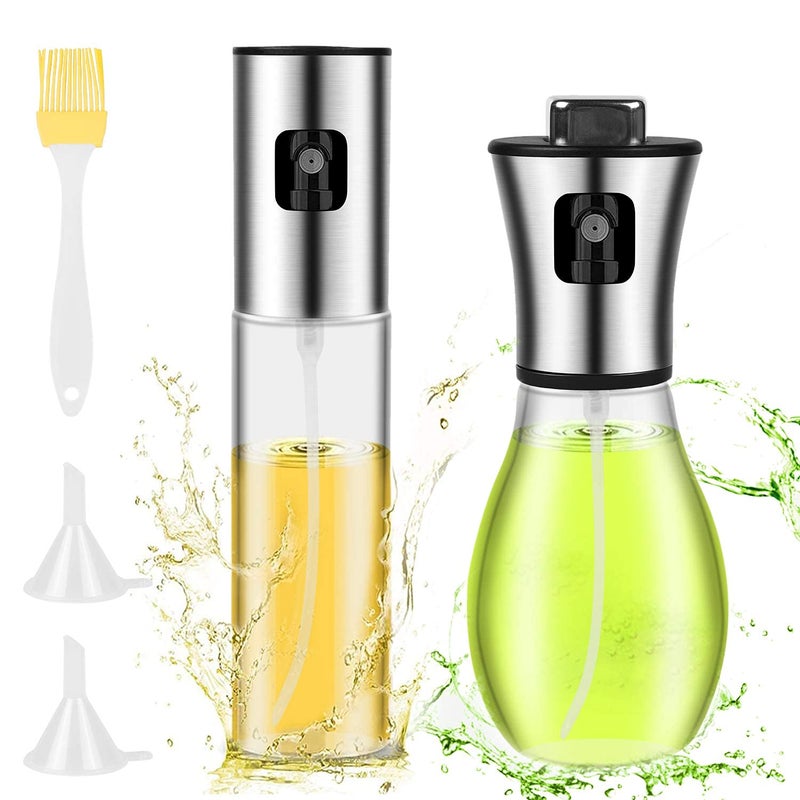 hedrix Oil Sprayer for Cooking Olive Oil Sprayer Oil Dispenser Mister with Extended Nozzle and Precise Scale Design 100ML and 200ML Oil Spray Bottle for Kitchen BBQ Grilling and Roasting - Image 1