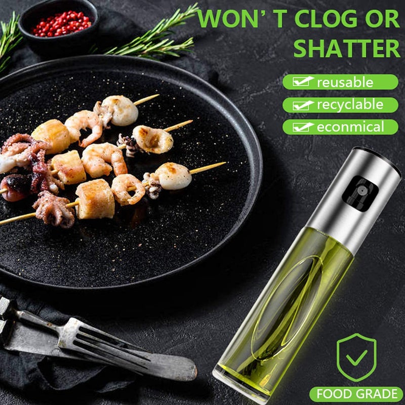 hedrix Oil Sprayer for Cooking Olive Oil Sprayer Oil Dispenser Mister with Extended Nozzle and Precise Scale Design 100ML and 200ML Oil Spray Bottle for Kitchen BBQ Grilling and Roasting - Image 4