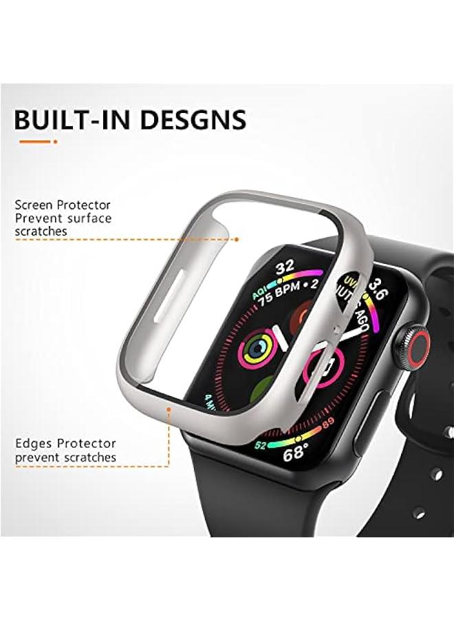 3 Pack Case for Apple Watch Series 10 42mm Hard PC Case with Tempered Glass Screen Protector Waterproof Anti-Scratch Ultra-Thin Protective Cover for iWatch, Black/Rose Gold/Starlight - Image 3