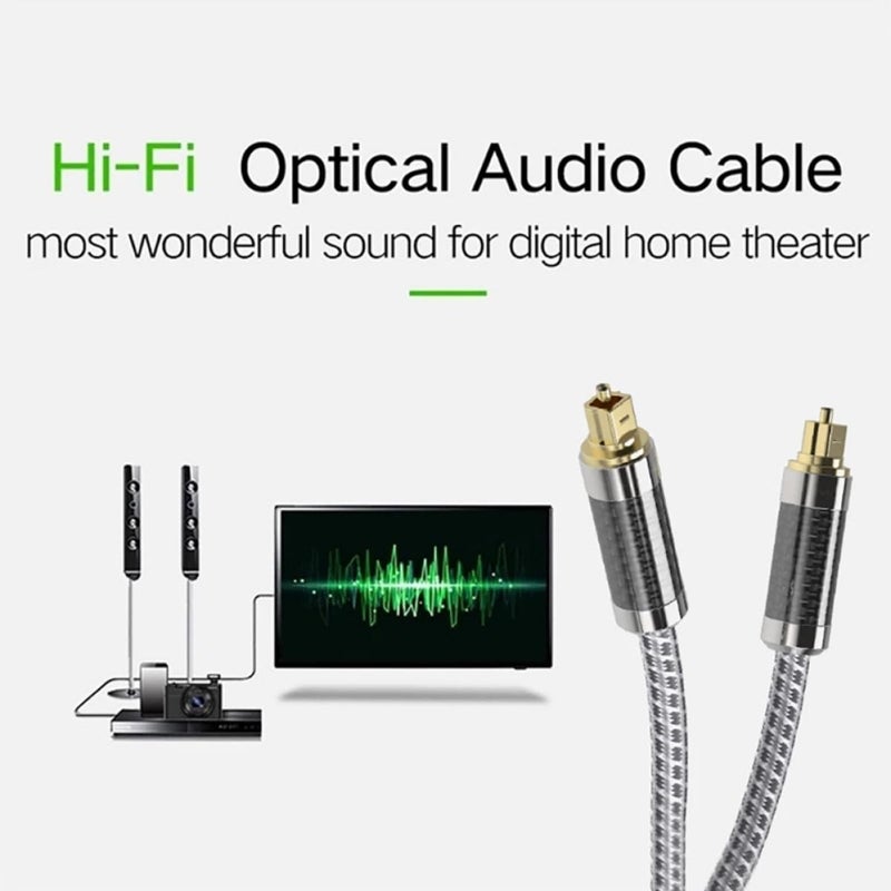 Cabilock 1m Carbon Fiber Optical Audio Cable Male to Male Fiber Optic Audio Cord for Tv Sound Bar Home Theater Receiver - Image 3