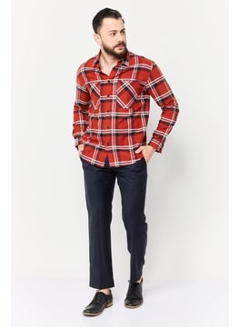 Selected Homme Men Regular Fit Long Sleeves Plaid Drop Shoulder Casual Shirt, Multicolor  - Image 2