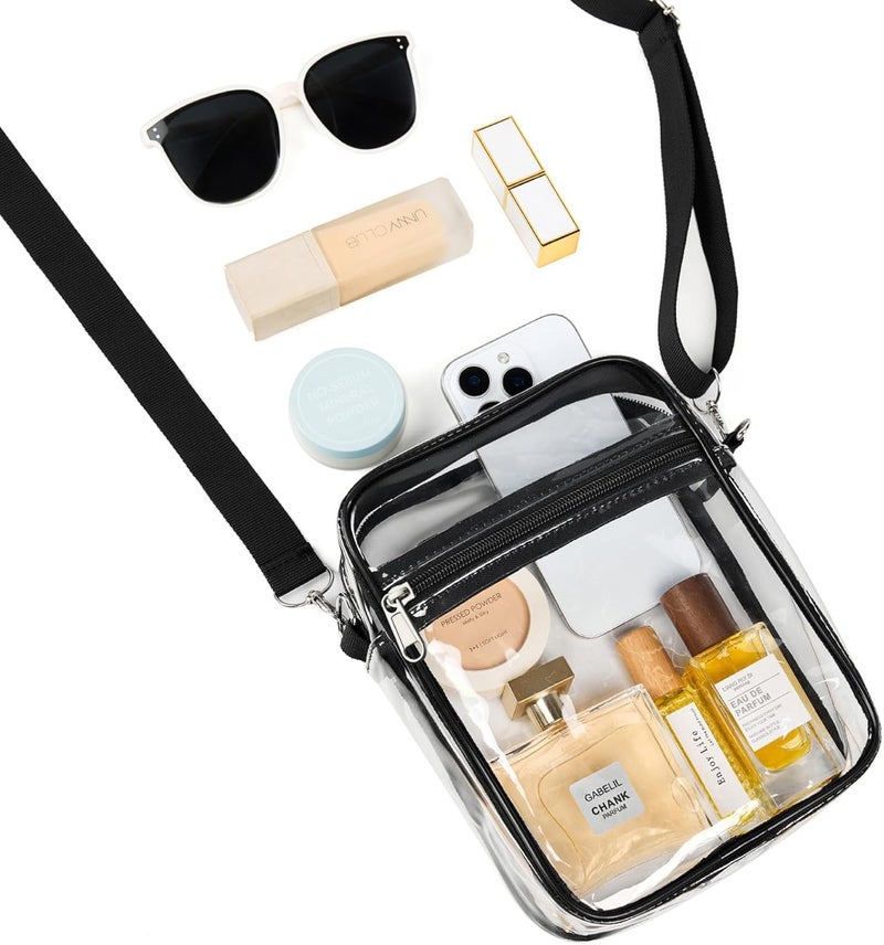 Fibrdoo Clear Crossbody Purse Bag, Clear Bag Stadium Approved with Front Pocket for Concerts Sports Festivals - Image 5