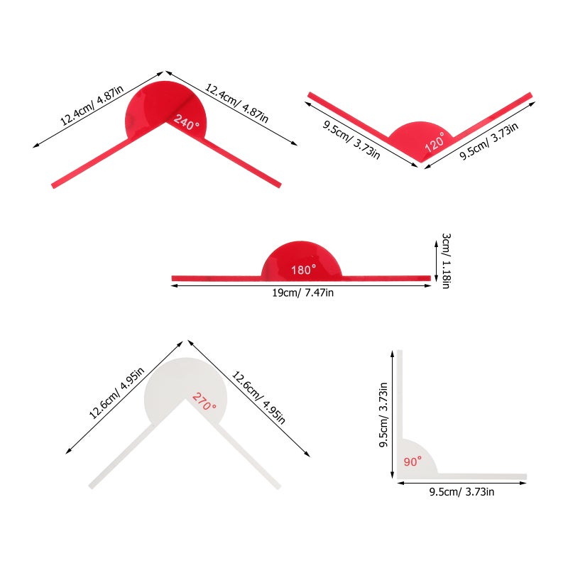 9Pcs Angle Ruler Measuring Tool Lightweight for School Math Lessons and Engineering Drafts - Image 2