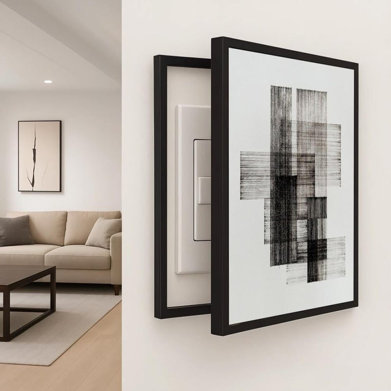 Marktna Canvas panel for covering the electrical panel with an abstract design, measuring 120 x 80 cm and with a hollow frame. - Image 1