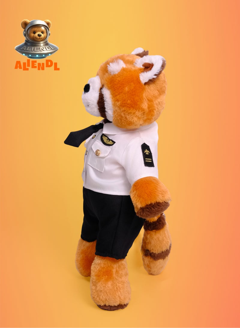 ALIENDL Cozy Raccoon – Plush Raccoon Stuffed Animal Toy for Baby Kids, Soft Cute Pilot Raccoon Doll Gift Set with Removable Uniform Outfit & Pouch, Perfect Gift for Kids, Boys, Girls, Friends & Couples - Image 3