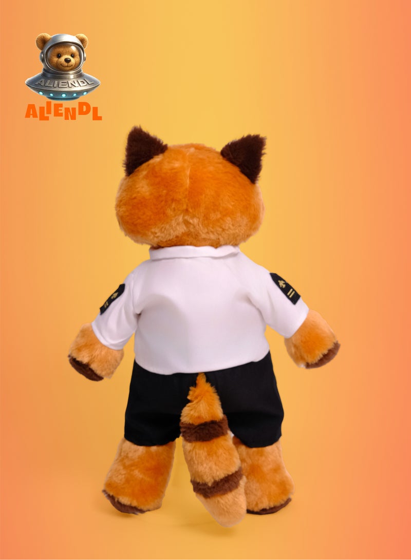 ALIENDL Cozy Raccoon – Plush Raccoon Stuffed Animal Toy for Baby Kids, Soft Cute Pilot Raccoon Doll Gift Set with Removable Uniform Outfit & Pouch, Perfect Gift for Kids, Boys, Girls, Friends & Couples - Image 4