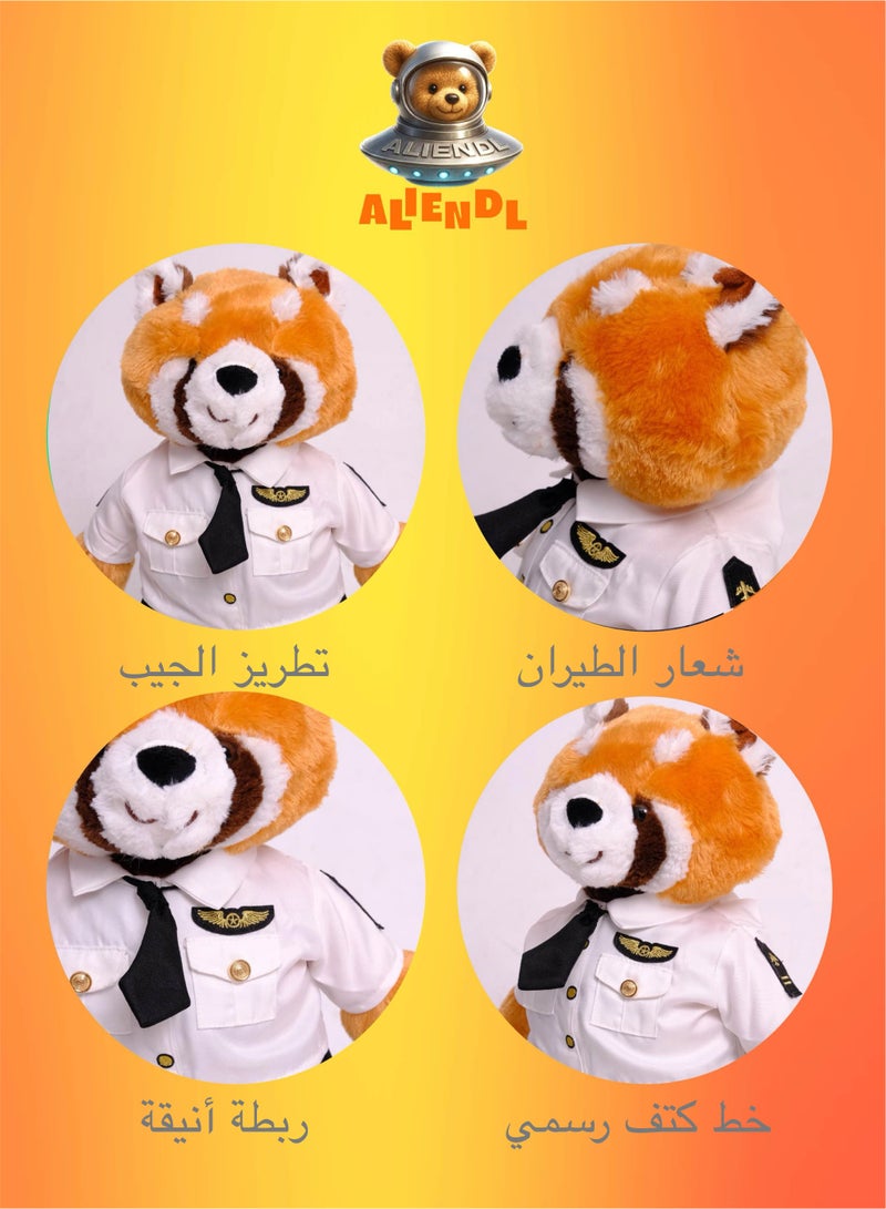 ALIENDL Cozy Raccoon – Plush Raccoon Stuffed Animal Toy for Baby Kids, Soft Cute Pilot Raccoon Doll Gift Set with Removable Uniform Outfit & Pouch, Perfect Gift for Kids, Boys, Girls, Friends & Couples - Image 5