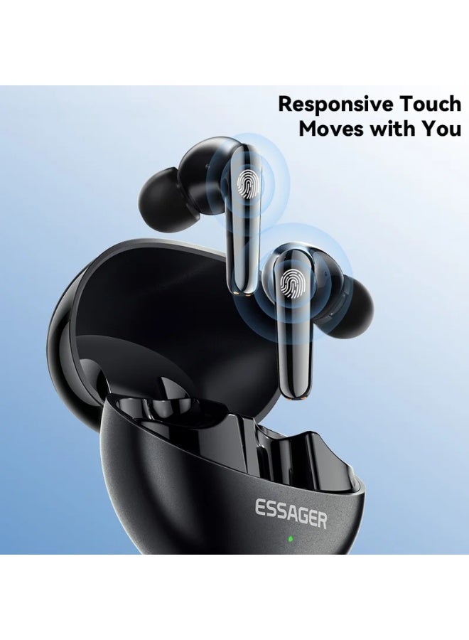 ESSAGER Noise Reduction Bluetooth-compatible Headset In-Ear Wireless Headphone TWS Earphone - Black - Image 3