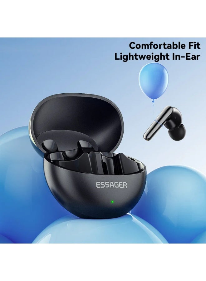 ESSAGER Noise Reduction Bluetooth-compatible Headset In-Ear Wireless Headphone TWS Earphone - Black - Image 2