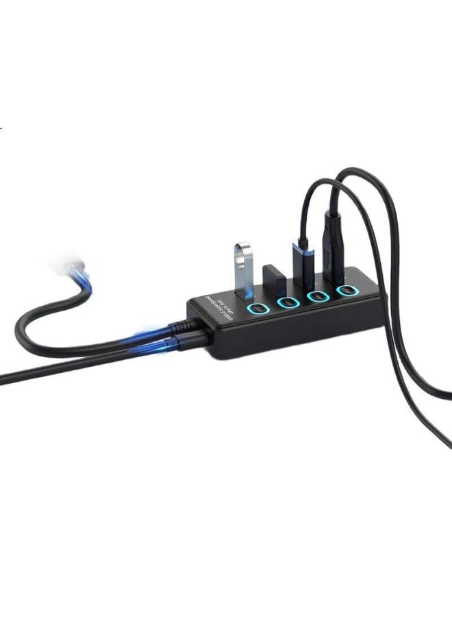 Union Star Ulinkstar Usb 3.0 Hub Splitter Extender 4 Ports 30Cm With Switch For Laptop Desktop Computer Expansion Dock Multi-Port Hub U304-0.3 - Image 3