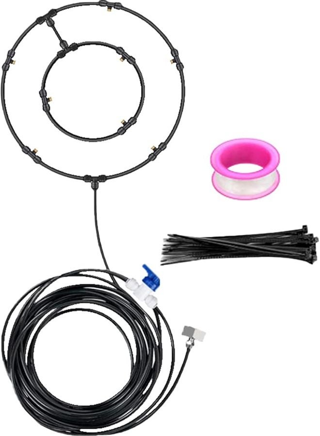 Upgraded Outdoor Patio Fan Mister Cooling Kit with 6 Removable Nozzles - Image 1