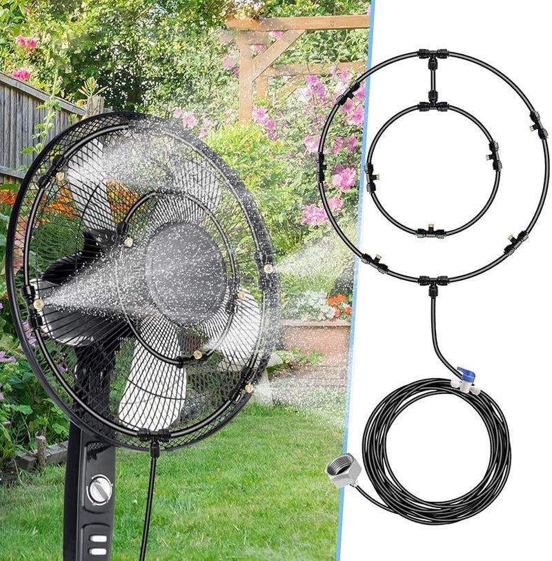 Upgraded Outdoor Patio Fan Mister Cooling Kit with 6 Removable Nozzles - Image 4