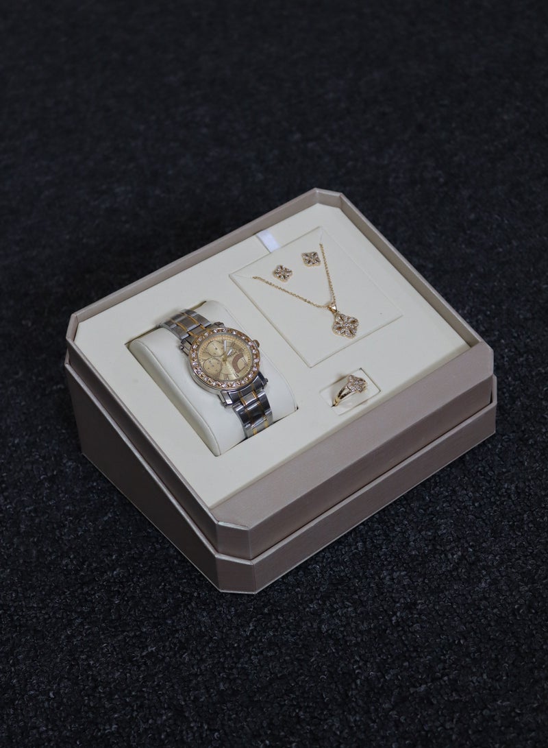 amazing set watch and jewelry with beautiful box for women - Image 1