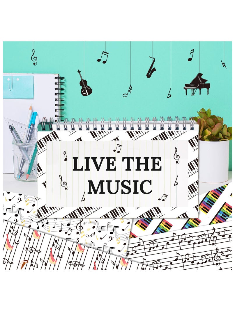 Excefore 24 Sheets Musical Notes Scrapbook Paper Pad Double-Sided Black White Music Themed Pattern Decorative Craft Paper for Card Making Photo Album Journal DIY Craft, 11.8'' x 11.8'' - Image 5