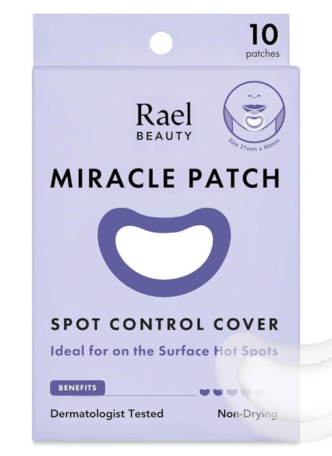 Rael Pimple Patches, Miracle Patches Large Spot Control Cover - Hydrocolloid Acne Patches for Face, Strip for Breakouts, Zit, Blemish Spot, Facial Stickers, All Skin Types, Vegan (10 Count)