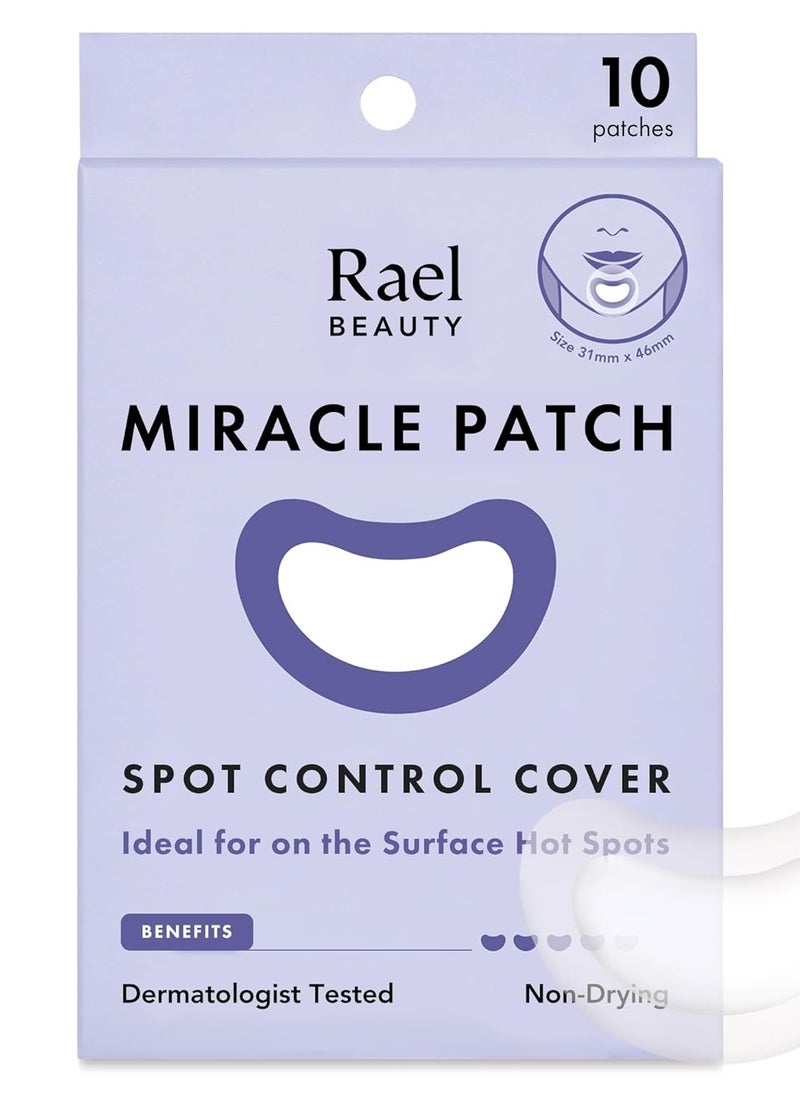 Rael BEAUTY - Rael Pimple Patches, Miracle Patches Large Spot Control Cover - Hydrocolloid Acne Patches for Face, Strip for Breakouts, Zit, Blemish Spot, Facial Stickers, All Skin Types, Vegan (10 Count) - Image 1