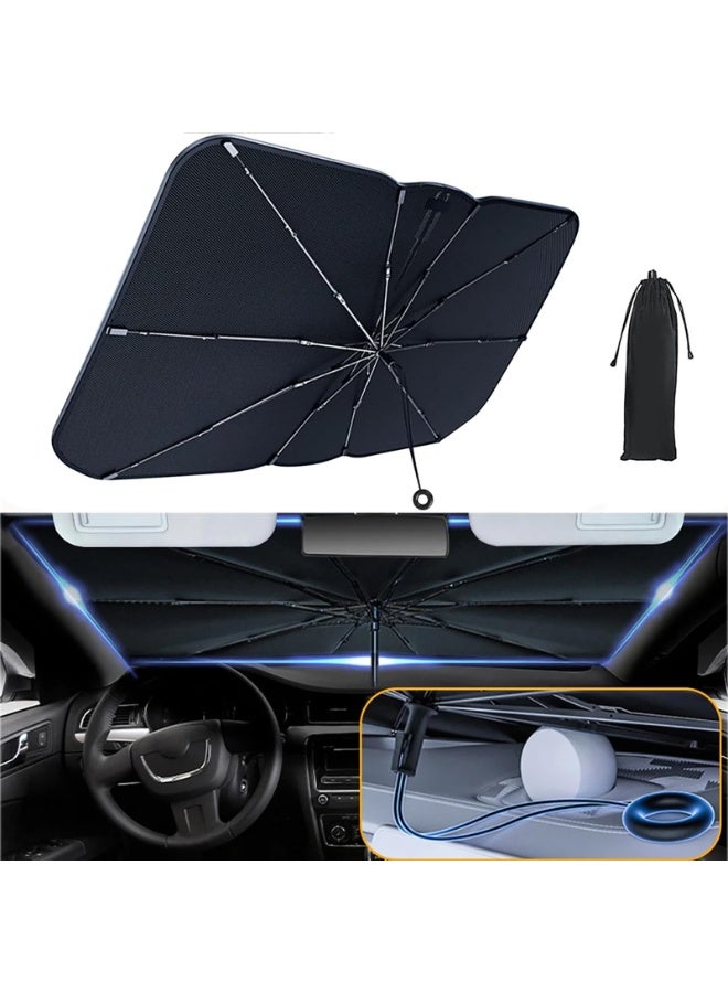 NAKODU Car Windshield Sunshade - 52"x31" [5 Layers Anti UV Coating] Foldable Sun Cover for Auto Car, Car Sunshade, Windshield Sun Shade Umbrella for Car, Sedan, SUV - Image 1