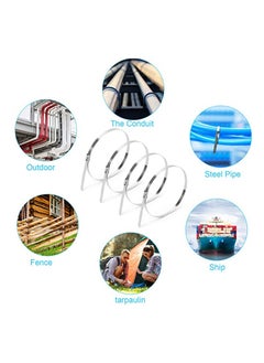 Generic 304 Stainless Steel, Strong and Durable Metal Cable Zip Ties, Multi-purpose Heavy Duty Self-locking Cable Tie  - Image 1