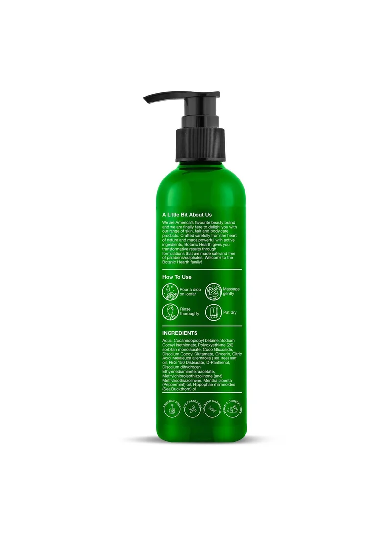 Botanic Hearth Botanic Hearth Tea Tree Body Wash with Sea Buckthorn Oil , Peppermint Oil | Detoxifies & Rejuvenates | Long Lasting Fragrance | Sulphate & Paraben Free | Shower Gel for Men and Women | 245ml