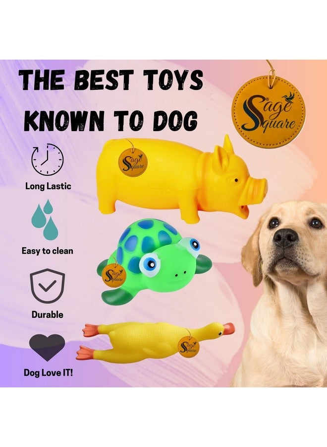 Sage Square Premium Squeaky Toy Set For Dogs - Durable, Chewable, Rubber Toys, Multiple Fun Shapes & Colors For Interactive Play, Teething Relief, Keeps Entertained, Happy (Combo No. 5) - Image 5