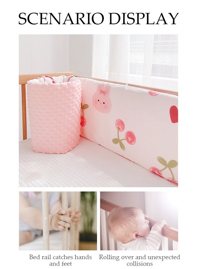DUNISO وسادة حافة سرير الأطفال، لف سرير الأطفال مبطن، وسادة حماية سرير الأطفال، ناعمة، قابلة للتنفس، مضادة للاصطدام، مناسبة لحماية سياج السرير، 28*200 سم - Image 5