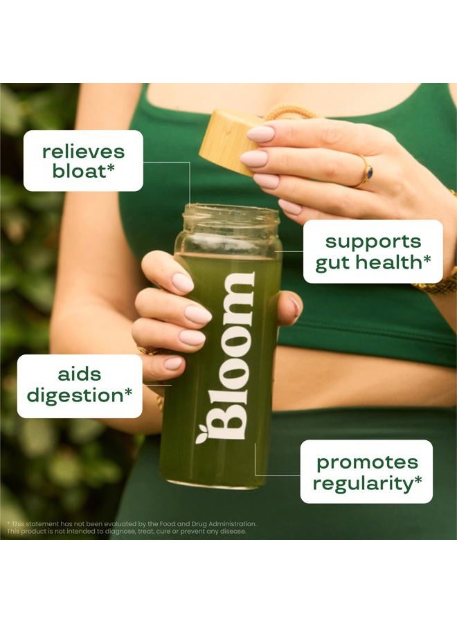 Bloom Nutrition أكياس مسحوق الخضروات الفائقة، إنزيمات هضمية مع بروبيوتيك وبريبايوتيك، صحة الأمعاء، تخفيف الانتفاخ للنساء، كلوريلا، مزيج عصير أخضر، 18 حصة، مجموعة استوائية - Image 2