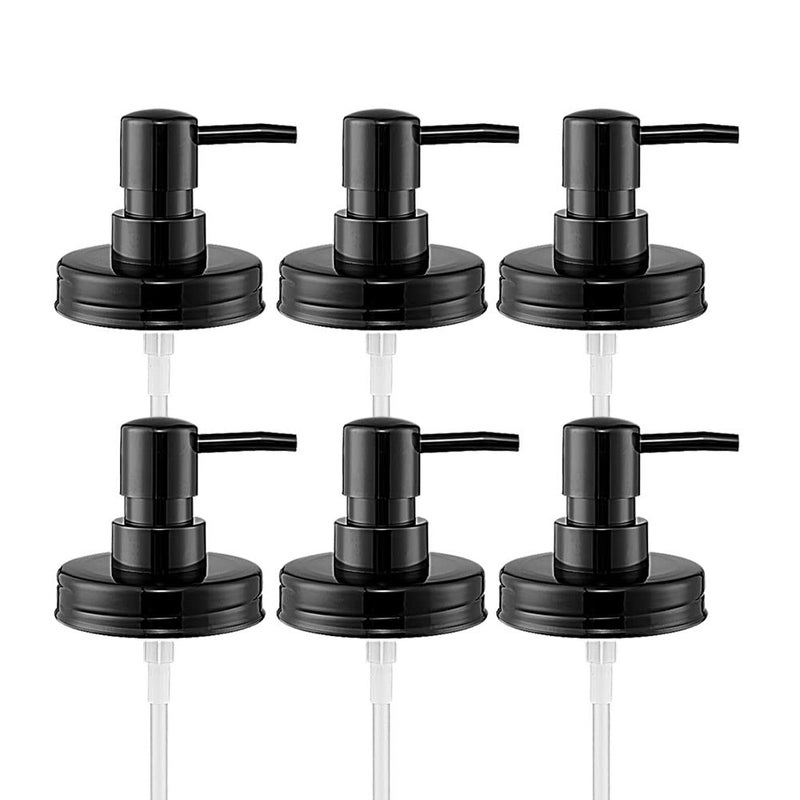 Onsogi Regular Mouth Plastic Mason Jar Soap Dispenser Pumps and Lids RustProof Mason Jar Accessories Rustic Farmhouse Kitchen Counter Top Bathroom Decor and Organization  6 Pack
