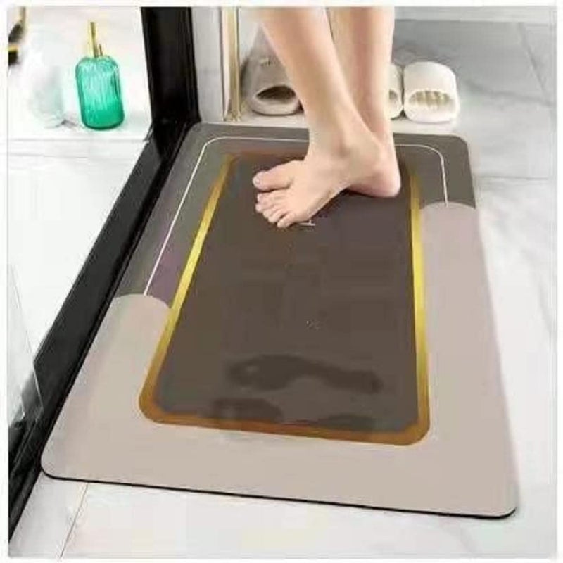 Dkriva Non Slip Diatomite Door Mat Bathmat AntiSkid Bathroom Strong Floor Mat Quick Dry Home Kitchen 60 x 40 cm 1Pcs Multicolor Sqaure - Image 4