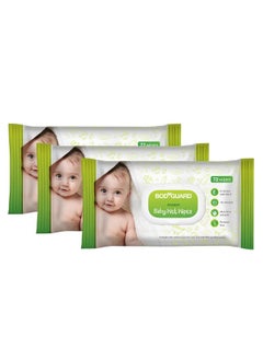 Bodyguard Aloe Vera Based Natural Wet Wipes For Babies With Goodness Of Vitamin E | For Moisturizing Skin | Antibacterial Baby Wipes | Combo Of 3 X 72 Pieces (216)  - Image 1