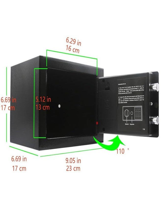 DEVMIT MALL Key and Electronic Security Safe Box Digital Deposit Box for Home Office Hotel Business Lock Box for Cash Jewelry Storage (0.17 Cubic Feet_Black) - Image 2