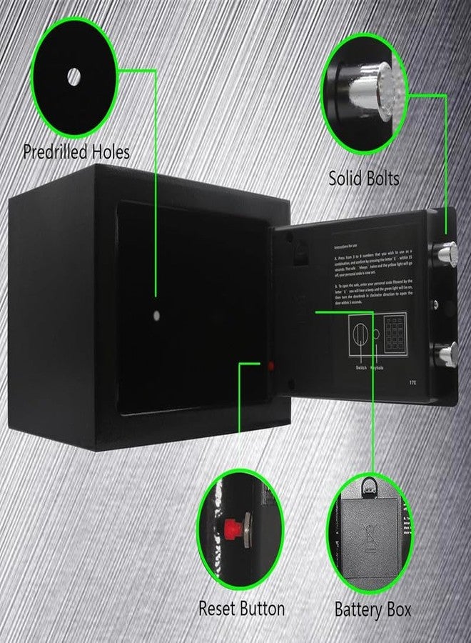 DEVMIT MALL Key and Electronic Security Safe Box Digital Deposit Box for Home Office Hotel Business Lock Box for Cash Jewelry Storage (0.17 Cubic Feet_Black) - Image 4