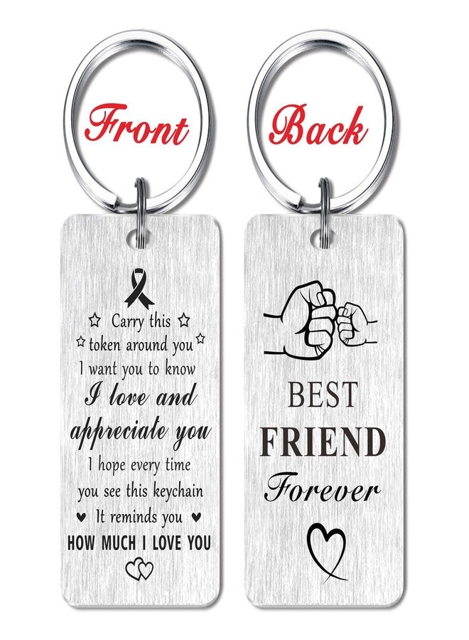 Jzxwan Best Friend Forever Gifts, I Love You Friend Christmas Birthday Keychain for Women Men, Best Key Chain as Friendship Gift - Image 2