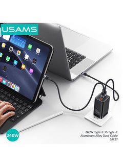 أوسامس كابل شاحن USB C بقوة 240 واط بطول 1.2 متر، كابل PD 3.1 من النوع إلى النوع C، سلك USB C للشحن السريع، نقل بيانات بسرعة 480 ميجا بت في الثانية لأجهزة MacBook Pro M3، iPad Pro 2022/Air 5، HP EliteBook، iPhone 16، Galaxy S24/S23 Ultra  - Image 4