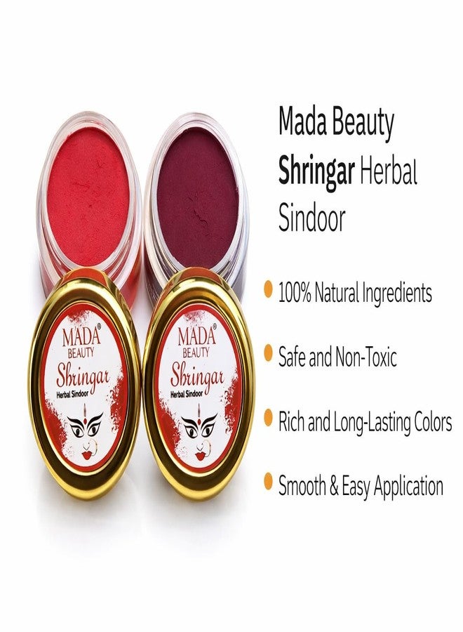 Organic Sindoor/Kumkum Powder | Waterproof Long lasting, Smudge Proof Sindoor | Pure and Natural Red, Deep Red Colour, Long lasting | Enriched with Natural and Organic Ingredients -8gm pack of 2(Red, Deep Red) - Image 2
