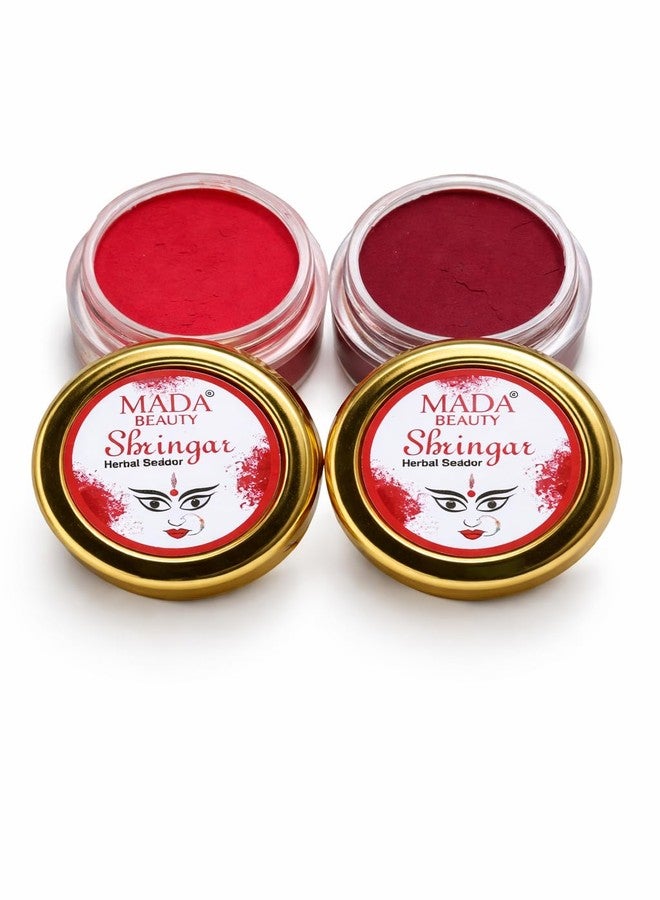 Organic Sindoor/Kumkum Powder | Waterproof Long lasting, Smudge Proof Sindoor | Pure and Natural Red, Deep Red Colour, Long lasting | Enriched with Natural and Organic Ingredients -8gm pack of 2(Red, Deep Red) - Image 1
