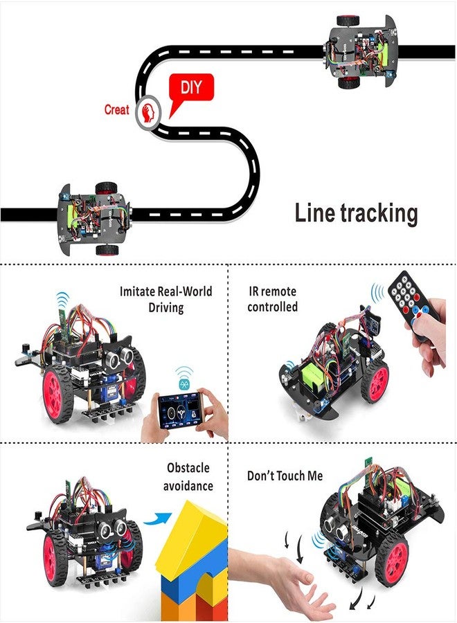 OSOYOO Model 3 Robot Car DIY Starter Kit for Arduino,Educational Motorized Robotics, Remote Control App, Learning How to Code, IOT Mechanical Coding for Teens and Adults - Image 3