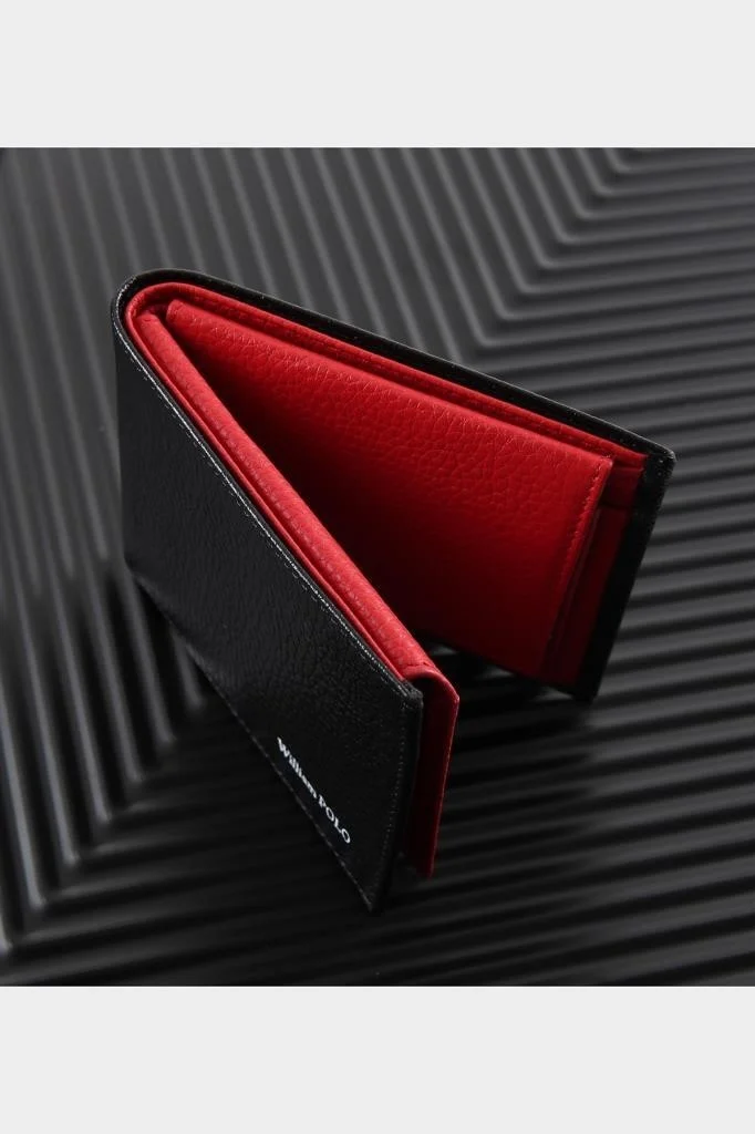 وليام بولو Williampolo Italy Exclusive Design Genuine Leather Red Men's Card Holder & Wallet