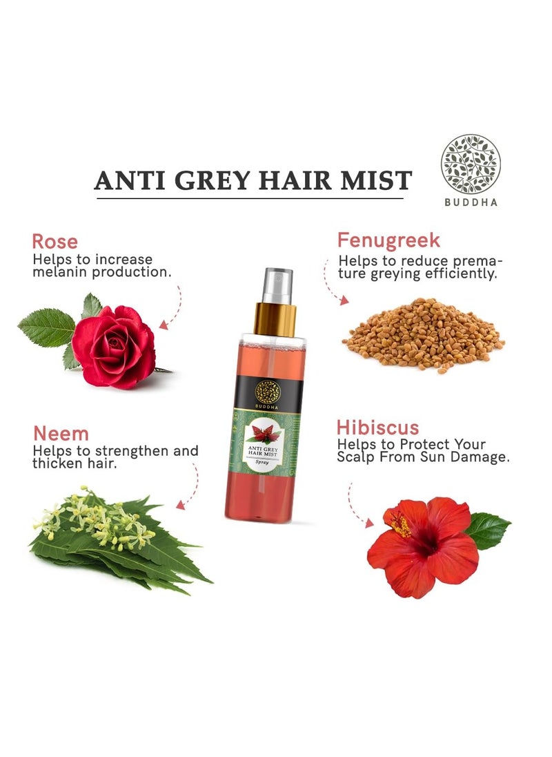 Buddha - Buddha Natural Grey Hair Mist 150 ml Heat UV Protection Mist Protect Natural Black Hair Color - Image 1