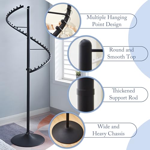 jvsufuik 71 Inch Spiral Clothing Rack, Retail Metal Garment Rack, Modern Freestanding Coat Rack, Clothes Display Rack for Bedrooms, Living Rooms, Stores - Image 3