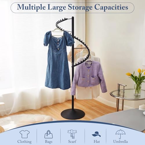 jvsufuik 71 Inch Spiral Clothing Rack, Retail Metal Garment Rack, Modern Freestanding Coat Rack, Clothes Display Rack for Bedrooms, Living Rooms, Stores - Image 5