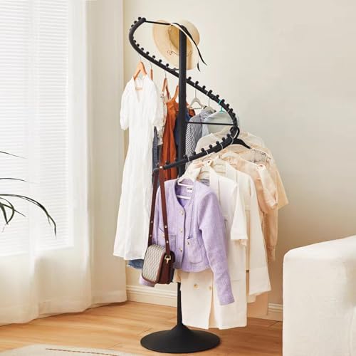 jvsufuik 71 Inch Spiral Clothing Rack, Retail Metal Garment Rack, Modern Freestanding Coat Rack, Clothes Display Rack for Bedrooms, Living Rooms, Stores - Image 1