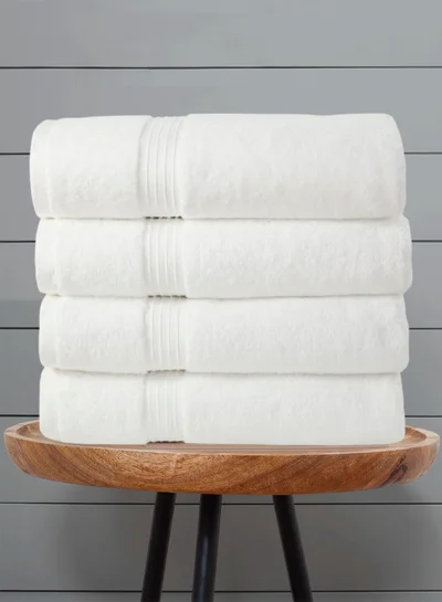 Bliss Casa Bliss Casa 4-Piece Bath Towels, 100% Combed Cotton 550 GSM Superior Quality, Quick Dry Highly Absorbent Thick Soft Hotel Towles for Bath And Spa Bathroom Towel Set 70x140cm White 70x140cm